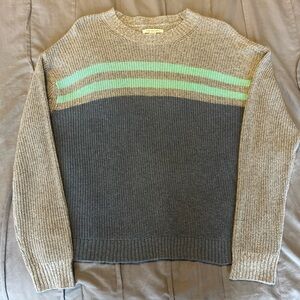 NWOT Women’s American Eagle Outfitters Crewneck Sweater in Gray, Blue & Mint